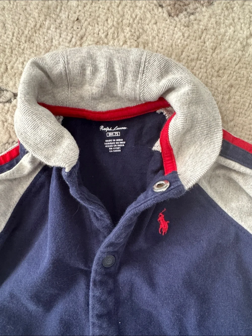 Lot of 4 Pieces Ralph Lauren Blue Striped Kids Boys Onesie Romper 9M